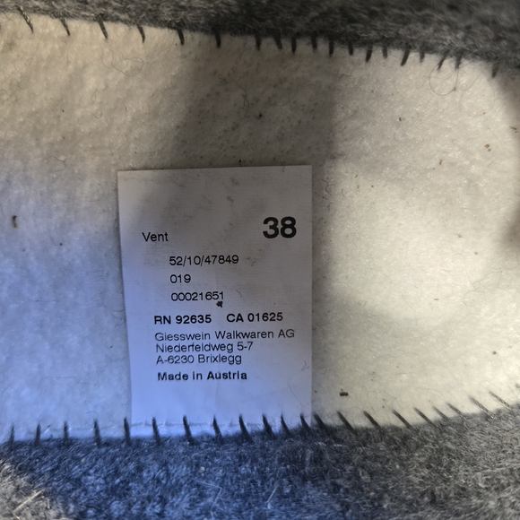 Giesswein Vent Virgin Wool Slippers in Gray Size 38 US 7 Womens MSRP $114 EUC - Picture 11 of 16